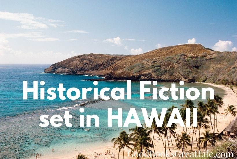 Hawaiian beach scene with blue water. Historical fiction set in Hawaii text overlay